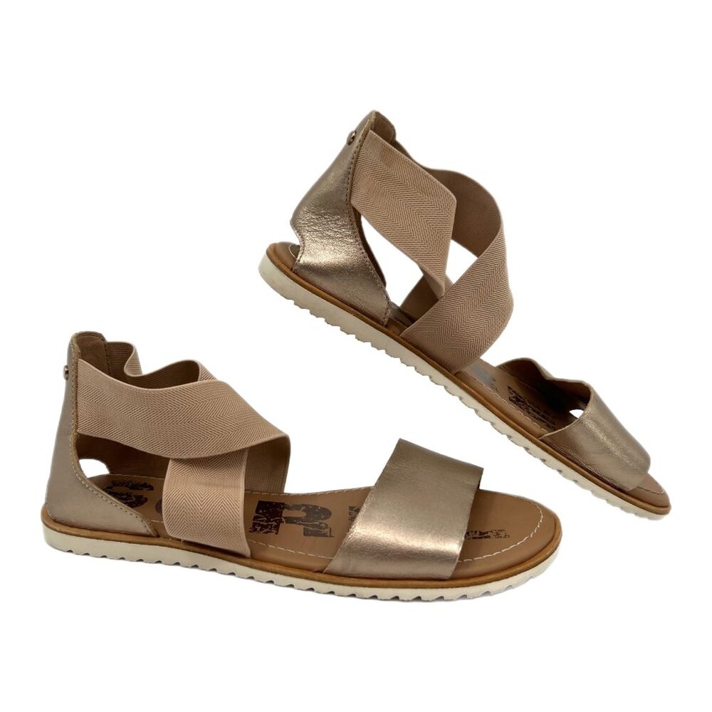 Sorel Gold Tan Leather Strappy Sandals | Size 7